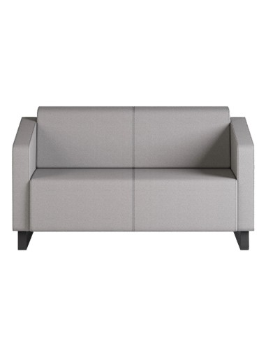 Canapé gris à dossier bas et lignes géométriques. - Voo Voo