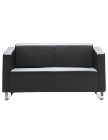 Canapé noir contemporain avec accoudoirs épais. - Voo Voo