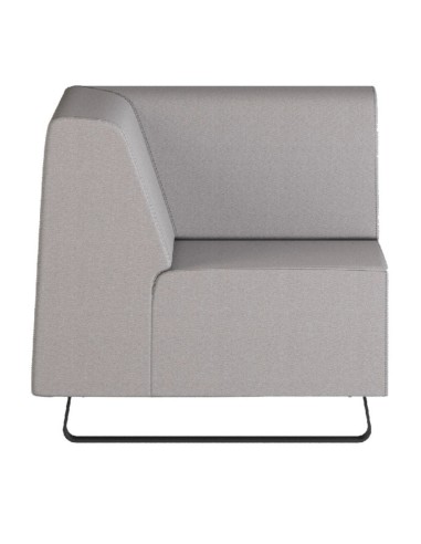 Fauteuil gris au design géométrique et piètement fin noir. - Voo Voo