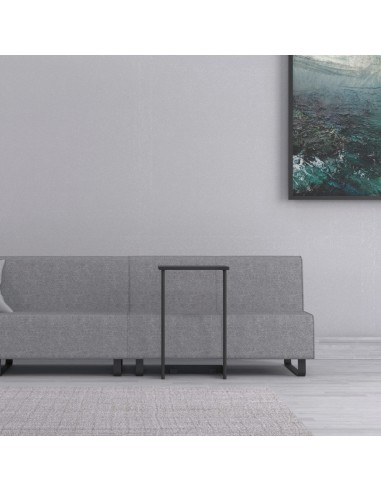 Vue latérale d’un module gris avec table fine noire. - Voo Voo