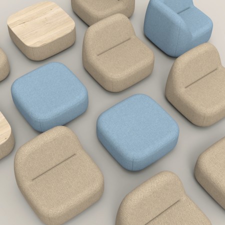 Gros plan sur la texture bouclée d’un fauteuil. - Jelly