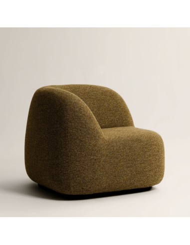 Fauteuil compact en tissu bouclé doré. - Jelly
