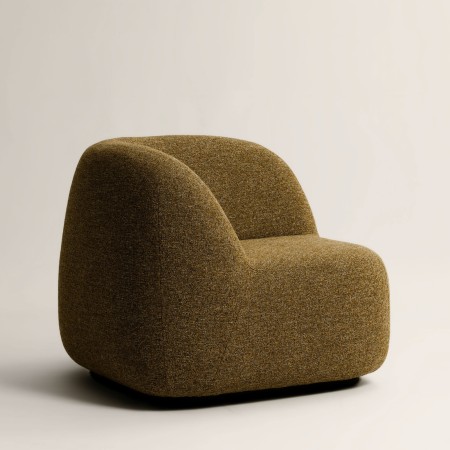 Fauteuil compact en tissu bouclé doré. - Jelly