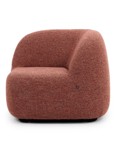 Fauteuil bouclé rouge à dossier enveloppant. - Jelly