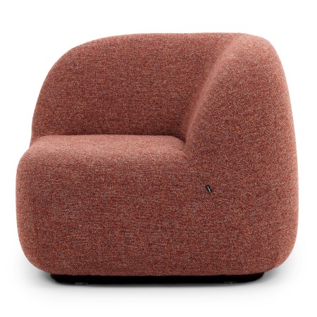 Fauteuil bouclé rouge à dossier enveloppant. - Jelly