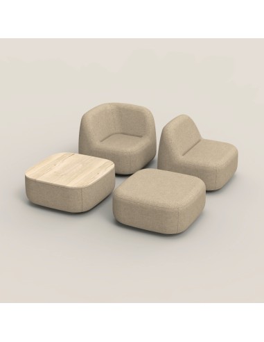 Ensemble de modules bouclés beiges de formes variées. - Jelly