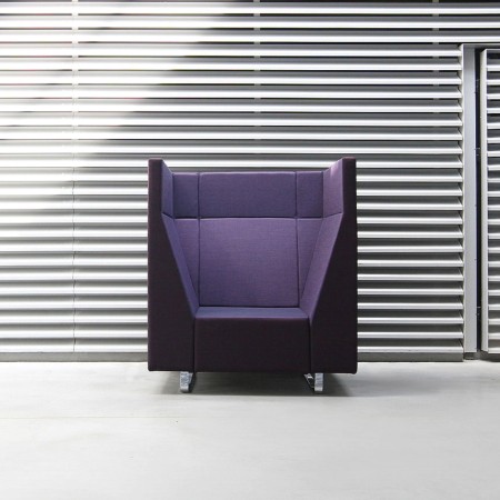 Fauteuil acoustique violet Voo Voo avec dossier capitonné. - Voo Voo
