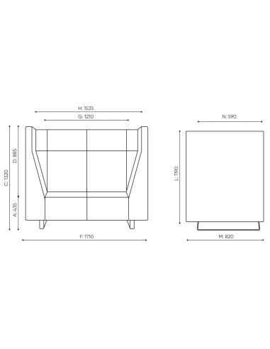 Dimensions du module Voo Voo Box, vues de face et de dessus. - Voo Voo Box