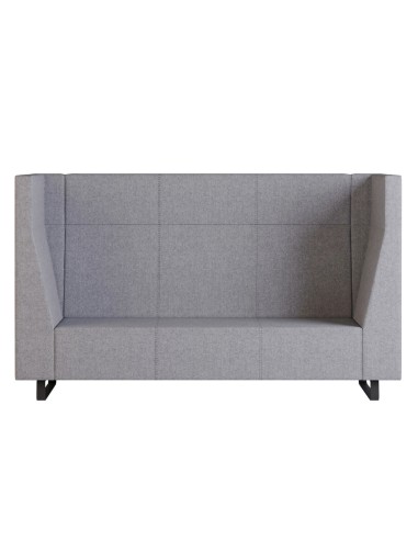 Module Voo Voo Box gris clair avec haut dossier et accoudoirs épais pour plus d’intimité. - Voo Voo Box