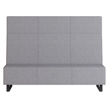 Banquette double Voo Voo High en tissu gris clair et noir, design épuré. - Voo Voo High