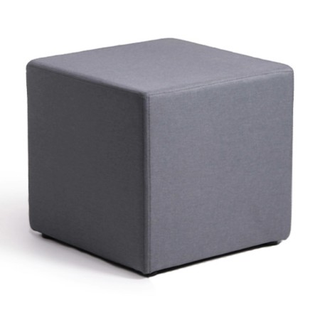 Pouf Cube gris au design minimaliste et structure stable. - Cube