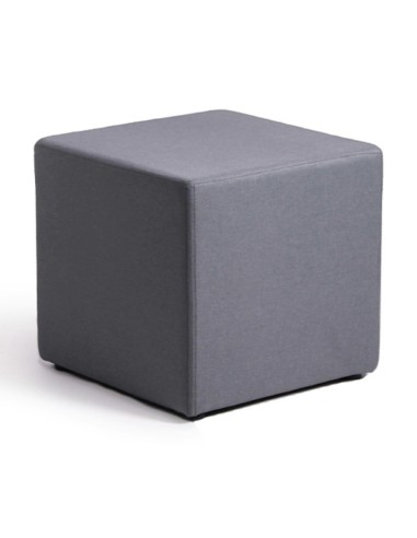 Pouf Cube gris au design minimaliste et structure stable. - Cube