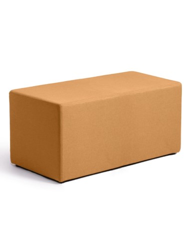 Pouf Rectangular Cube en tissu camel, design simple et géométrique. - Rectangular Cube