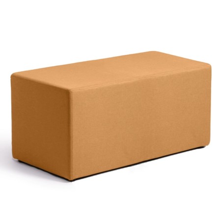 Pouf Rectangular Cube en tissu camel, design simple et géométrique. - Rectangular Cube