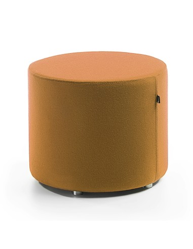 Pouf Rondo marron avec roulettes intégrées à la base. - Rondo