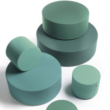 Poufs Rondo XL verts empilés de différentes tailles. - Rondo XL