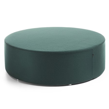 Grand pouf Rondo XL vert foncé sur sol clair. - Rondo XL