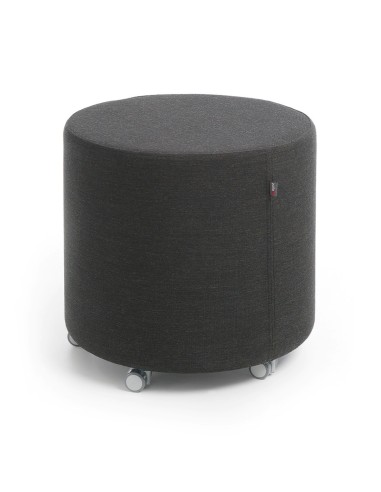 Pouf Rondo Small gris foncé avec roulettes intégrées. - Rondo Small
