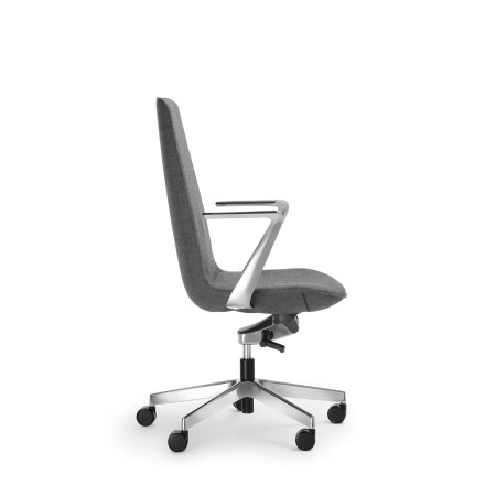 chaise réunion dossier moyen avec accoudoirs LUMI profil