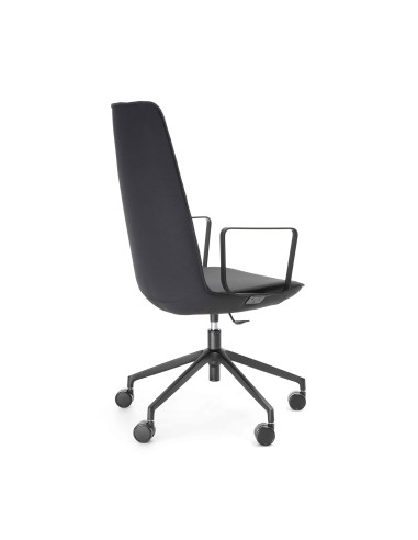 LUMI 5R2 chaise de conférence avec accoudoirs noire de dos