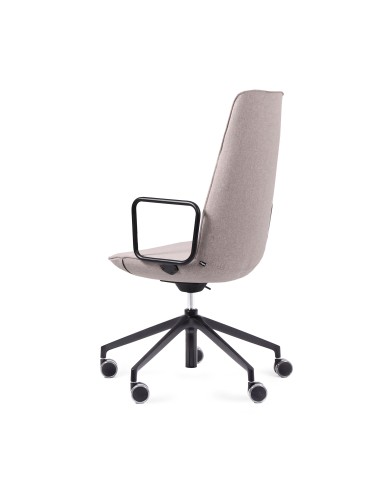Siège de travail LUMI 5R2 en gris avec accoudoirs et base noirs