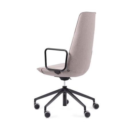 Siège de travail LUMI 5R2 en gris avec accoudoirs et base noirs