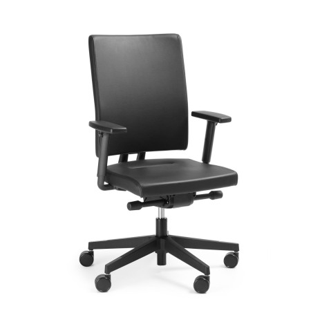 Fauteuil de travail ergonomique noir Mate MT 102, vue en perspective