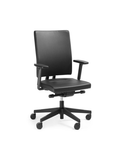 Fauteuil de travail ergonomique noir Mate MT 102, vue en perspective