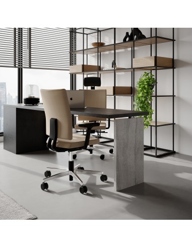 Fauteuil de bureau ergonomique Mate MT 102 dans un bureau moderne avec étagère design