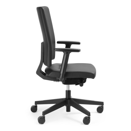 Chaise pivotante Mate MT 102 noire, vue latérale avec accoudoirs