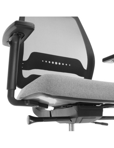 Assise de la chaise de bureau grise et noire pour espaces pros - ergonomique et confortable MOMO