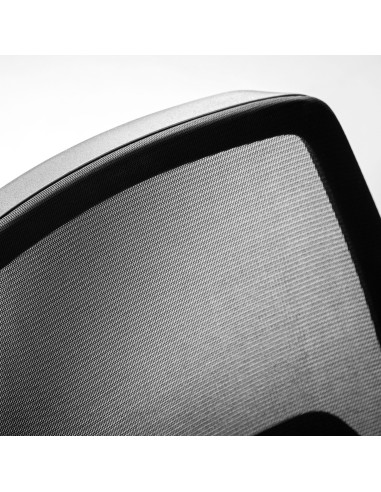 Dossier en maille respirante de la chaise de travail MOMO 102 en noir