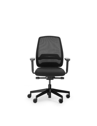 Fauteuil de bureau ergonomique Momo MO 102 avec dossier résille noire et accoudoirs réglables
