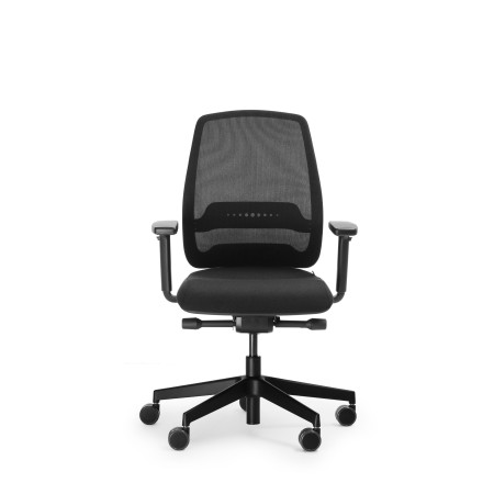 Fauteuil de bureau ergonomique Momo MO 102 avec dossier résille noire et accoudoirs réglables