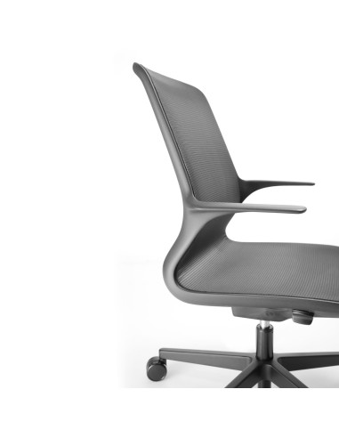 Fauteuil pivotant design noir Ovidio OV 1M2 vue latérale