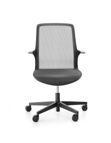 Chaise de bureau design noire Ovidio OV 1M2 vue de face