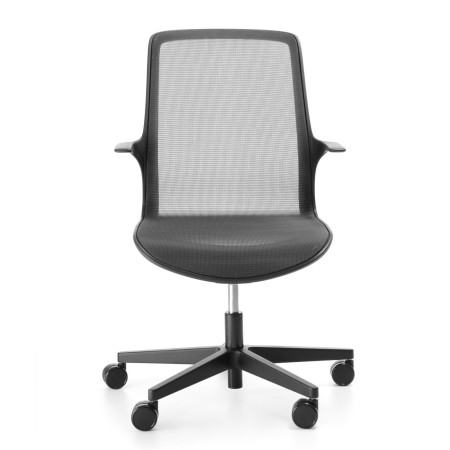 Chaise de bureau design noire Ovidio OV 1M2 vue de face