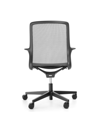 Chaise de bureau ergonomique en maille noire Ovidio OV 1M2 face arrière