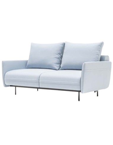 canapé 2 places bleu clair avec accoudoirs fins – Lotus
