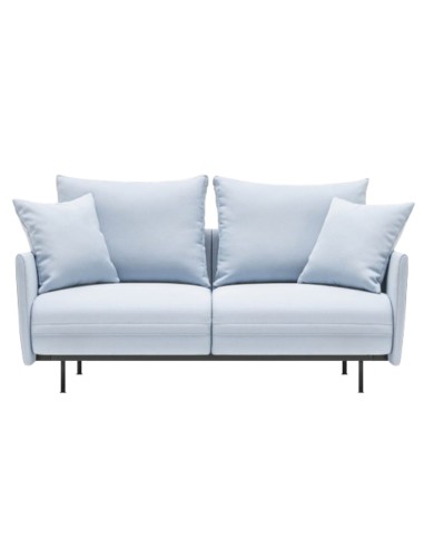 canapé professionnel 2 places bleu clair avec accoudoirs fins – Lotus