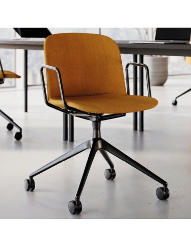 Chaise mobile en tissu avec roulettes pour réunion – Relief