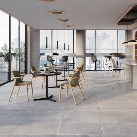 Chaise bois avec accoudoirs et confortable - Relief Wood 