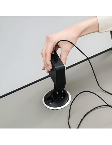 Prise de la table Round Multipurpose avec éléctricité - conférence connectée