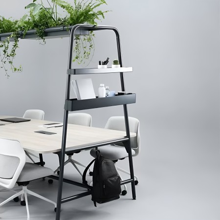 Table de réunion grand format avec hauteur à choix et étagères en option pour espaces pro -ROUND