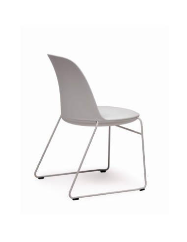 Piétement traîneau métal blanc – chaise de réunion design Haali