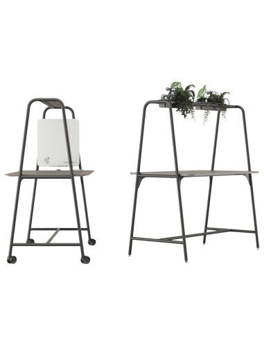 Tables hautes de réunion avec plantes décoratives et tableau blanc - Round Multipurpose