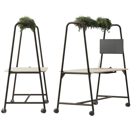 Tables hautes de réunion avec plantes décoratives et écran - Round Multipurpose