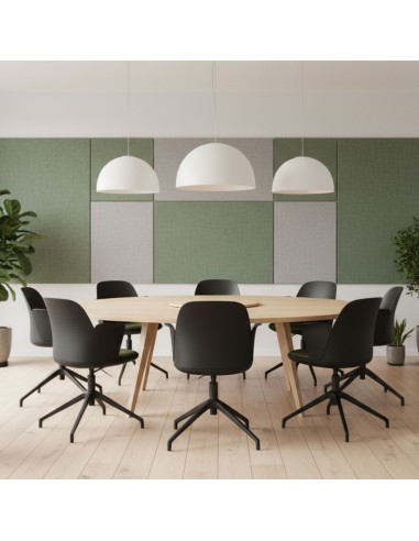 Salle de réunion avec chaises pivotantes Haali avec accoudoirs et coussins