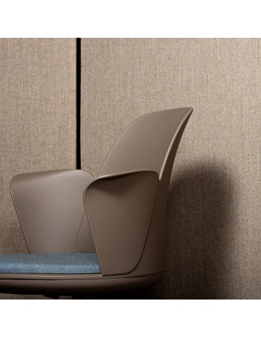 Chaise de bureau Haali HL 4W P en plastique recyclé taupe sur roulettes pivotantes