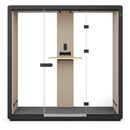 Cabine Flathouse ouverte, configuration symétrique avec table centrale. - Flathouse